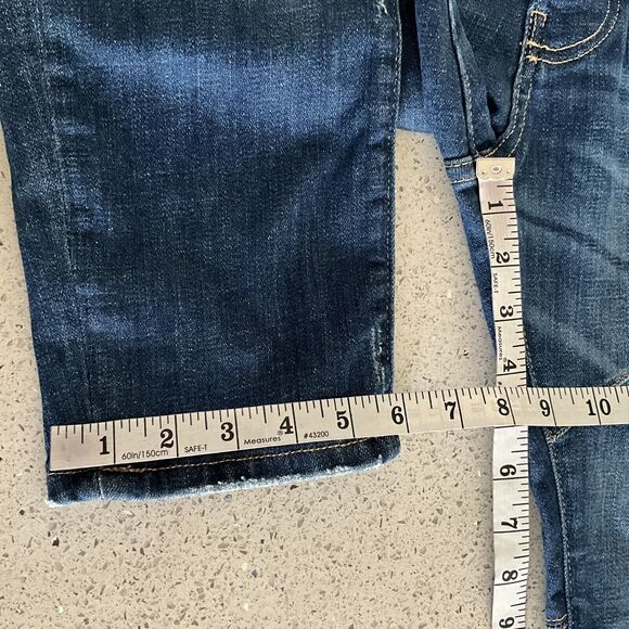 Zara Distressed Patchwork Tapered Skinny Jeans Blue32 - Picture 6 of 12